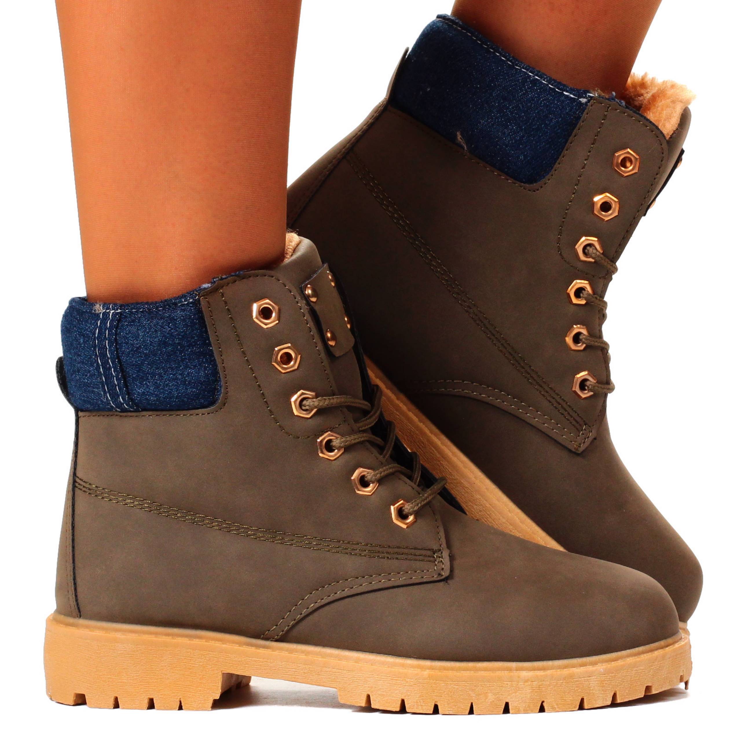 TRAPERKI DAMSKIE OCIEPLANE ZIMOWE BOTKI TIMBERKI