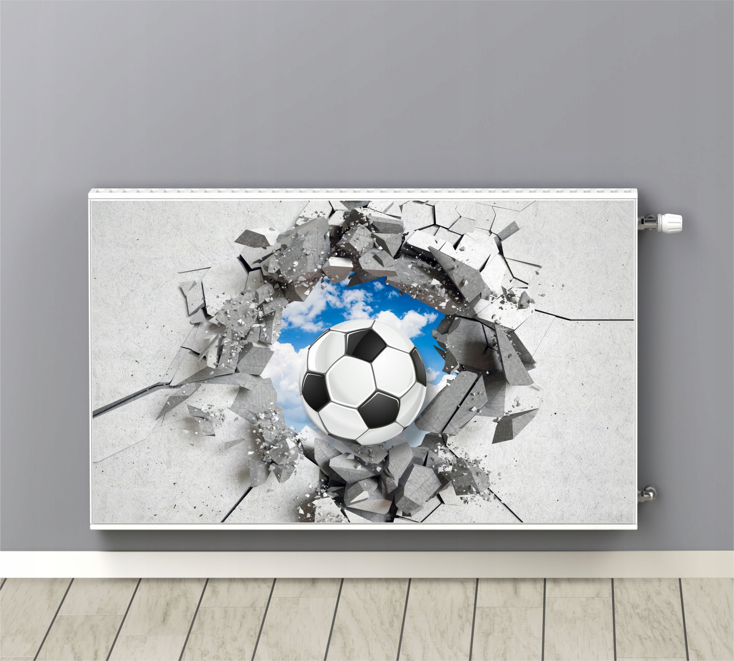 Magnetická maskovací podložka na radiátor Fotbal 3D 60x100 cm