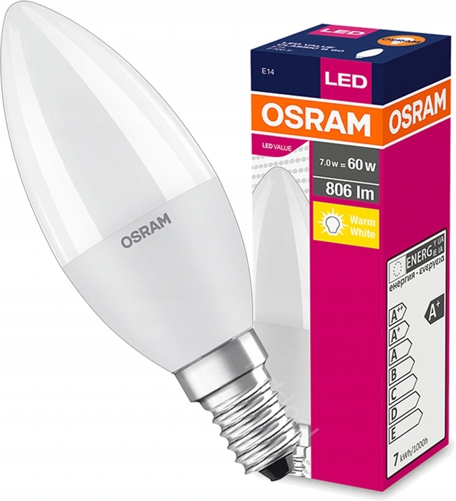 

Osram Żarówka Świeczka Led E14 7W=60W 806lm 2700K
