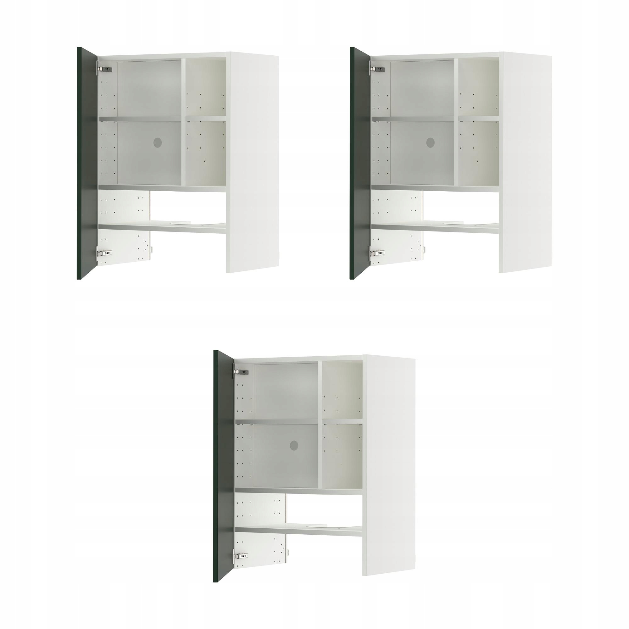 3 szt. Szafka okapowa 60x80 cm biały zielony Havstorp