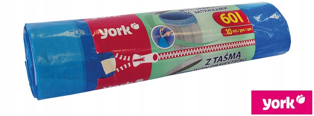 

Worki na śmieci z Taśmą 60 L/10 Szt York