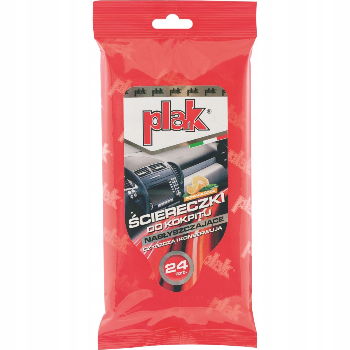 Plak Nabłyszczające Ściereczki Do Kokpitu Pomarańcza 24 Szt.