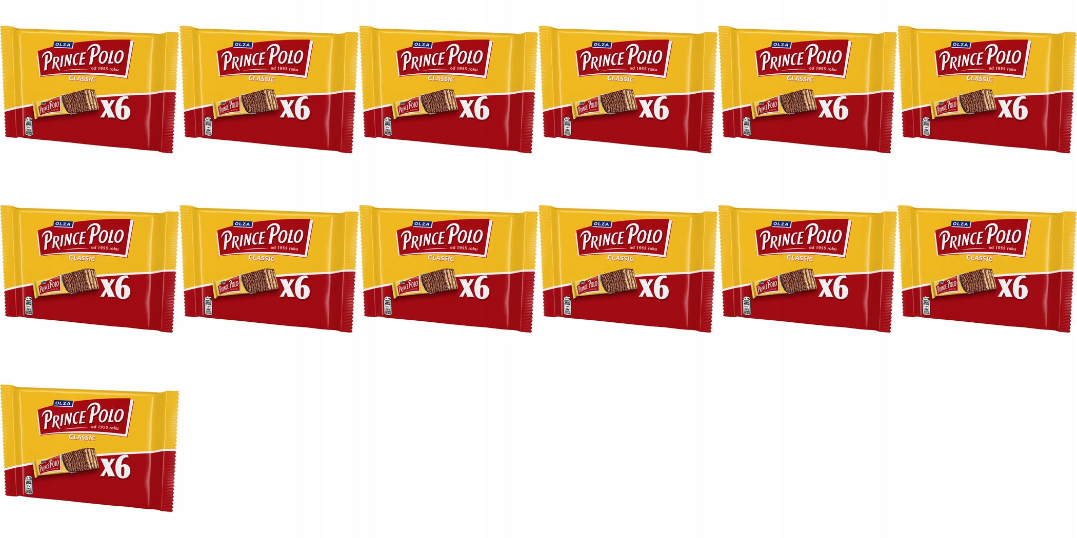 Levně 13 x 105 g Prince Polo Classic kakaové oplatky v čokoládě Karton