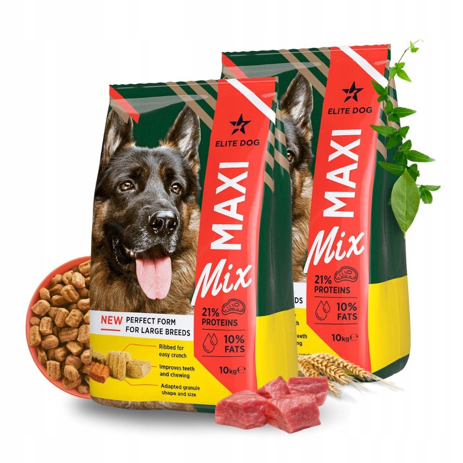 Elite Dog Maxi-Mix Smakowita sucha karma dla psa Witaminy Duże Rasy 20kg