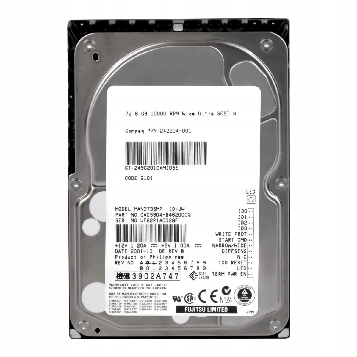 Compaq 242204-001 72,8 Gb 10K Scsi U160 3,5'' MAN3735MP