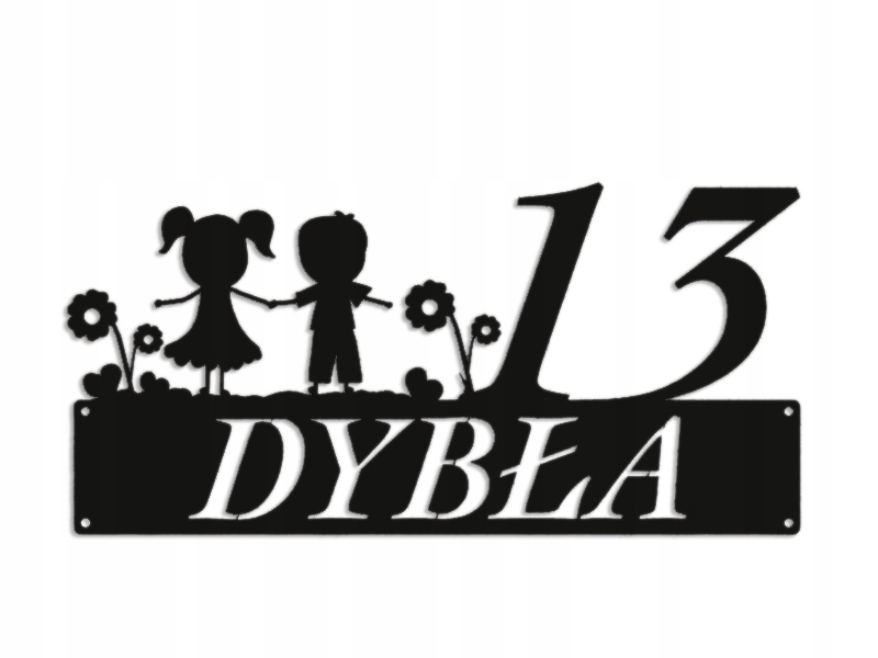 Číslo Na Dom 80 cm Tabuľa Adresa Ocel 2 mm ul. Dybła