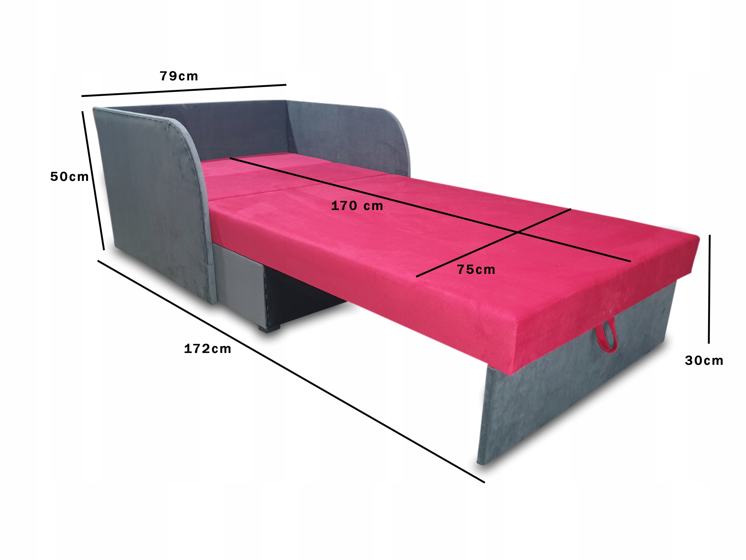 Rozkładany fotel dla dziecka, łóżko dziecięce sofa Rodzaj kanapa