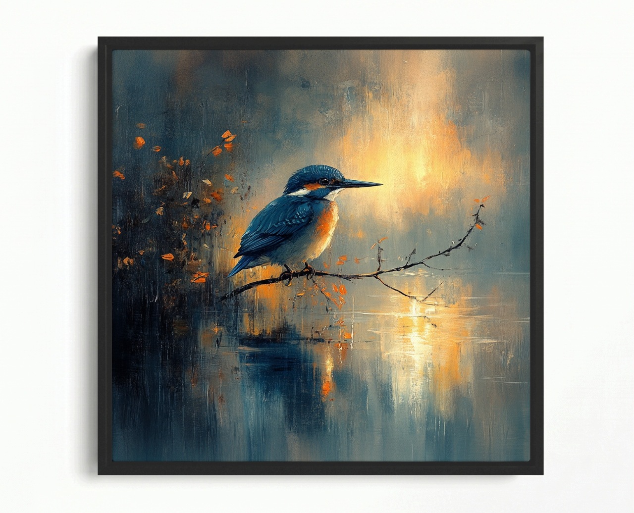Obraz Rám Americká Krabička Ptáček Zimorodek Příroda Fauna 60x60