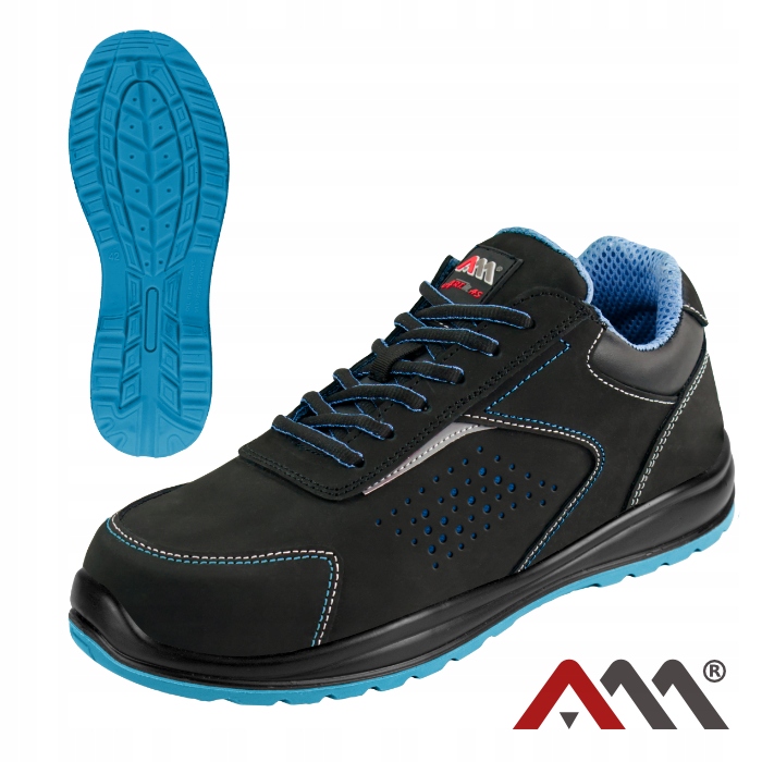 Art.mas Obuwie buty robocze półbuty zamszowe Avangarde Blue roz. 45