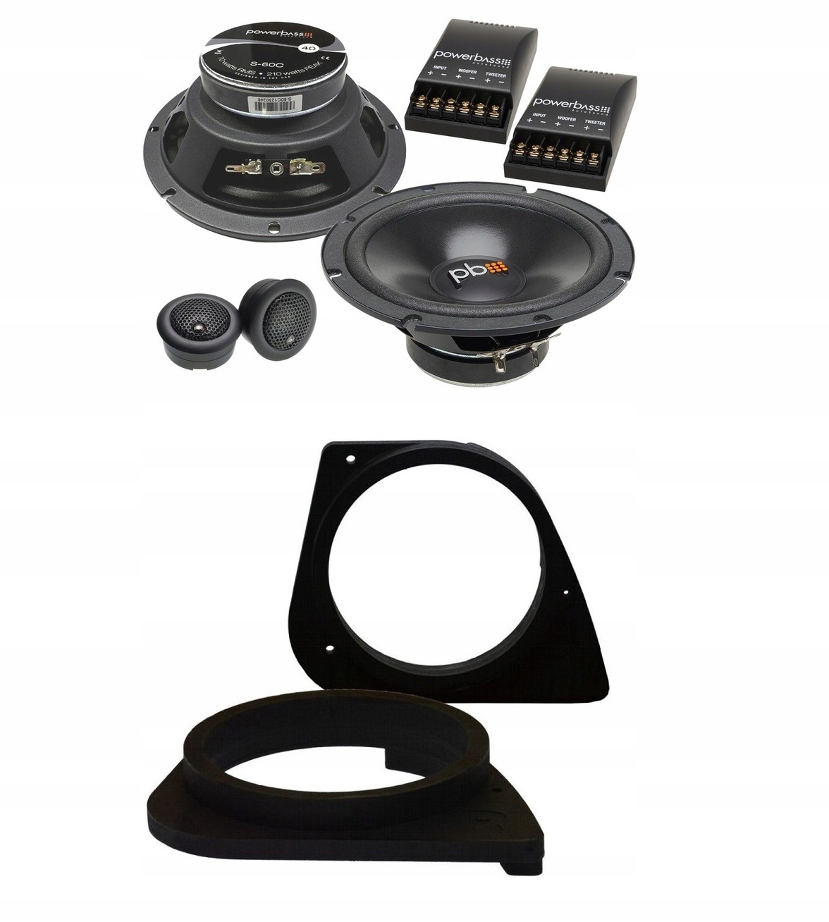 Powerbass S-60C Mdf distanční reproduktory Bmw E46 Sedan 165 mm 16,5 cm 70 W