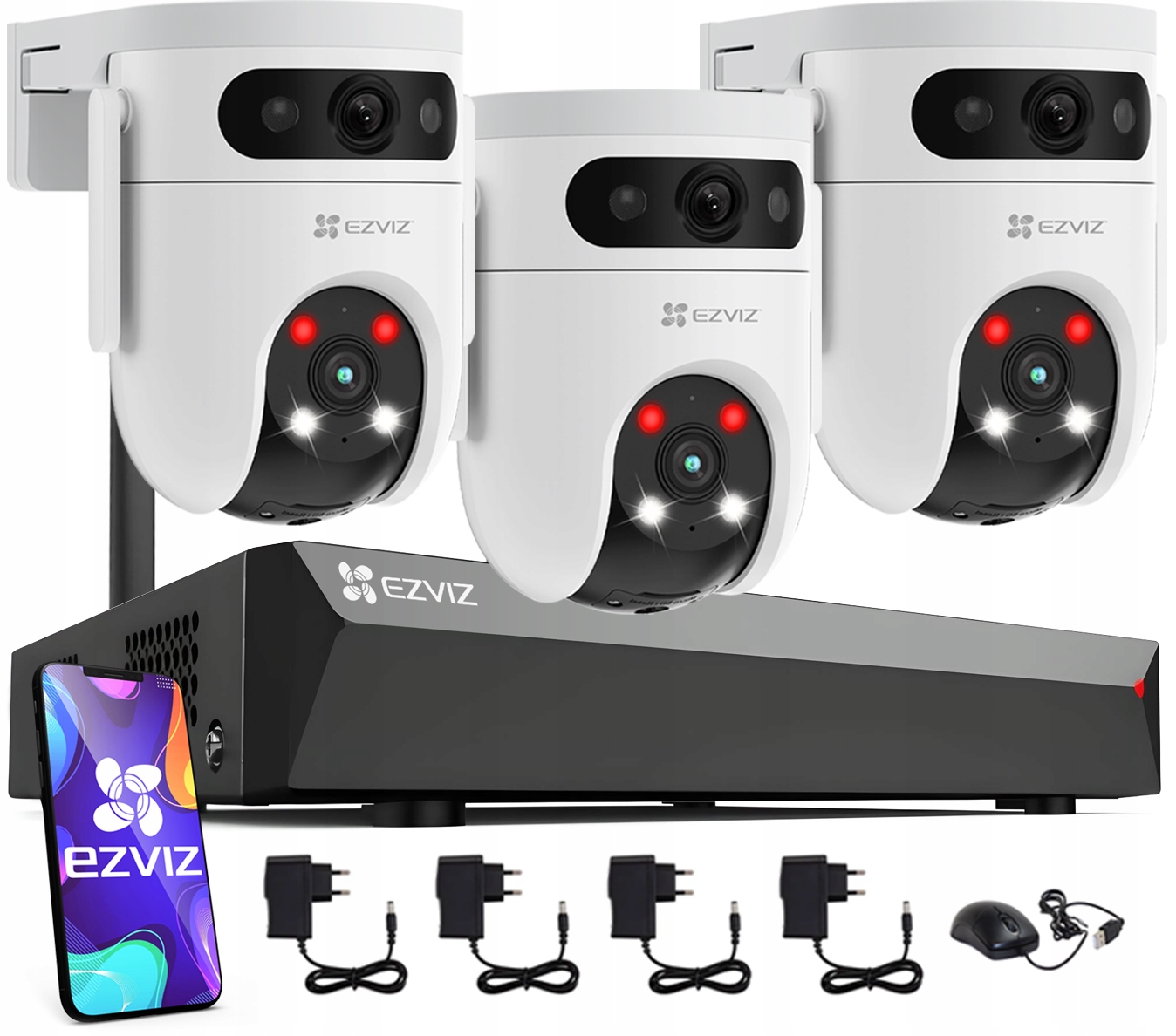 Sada monitorovania WiFi Ezviz 3 kamery 6Mpx Otočenie 360° Nvr 8CH