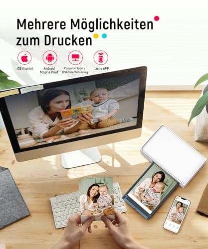 LIENE Drukarka Fotograficzna Do Smartfona Z Papierem Fotograficznym WiFi — miniatura 2