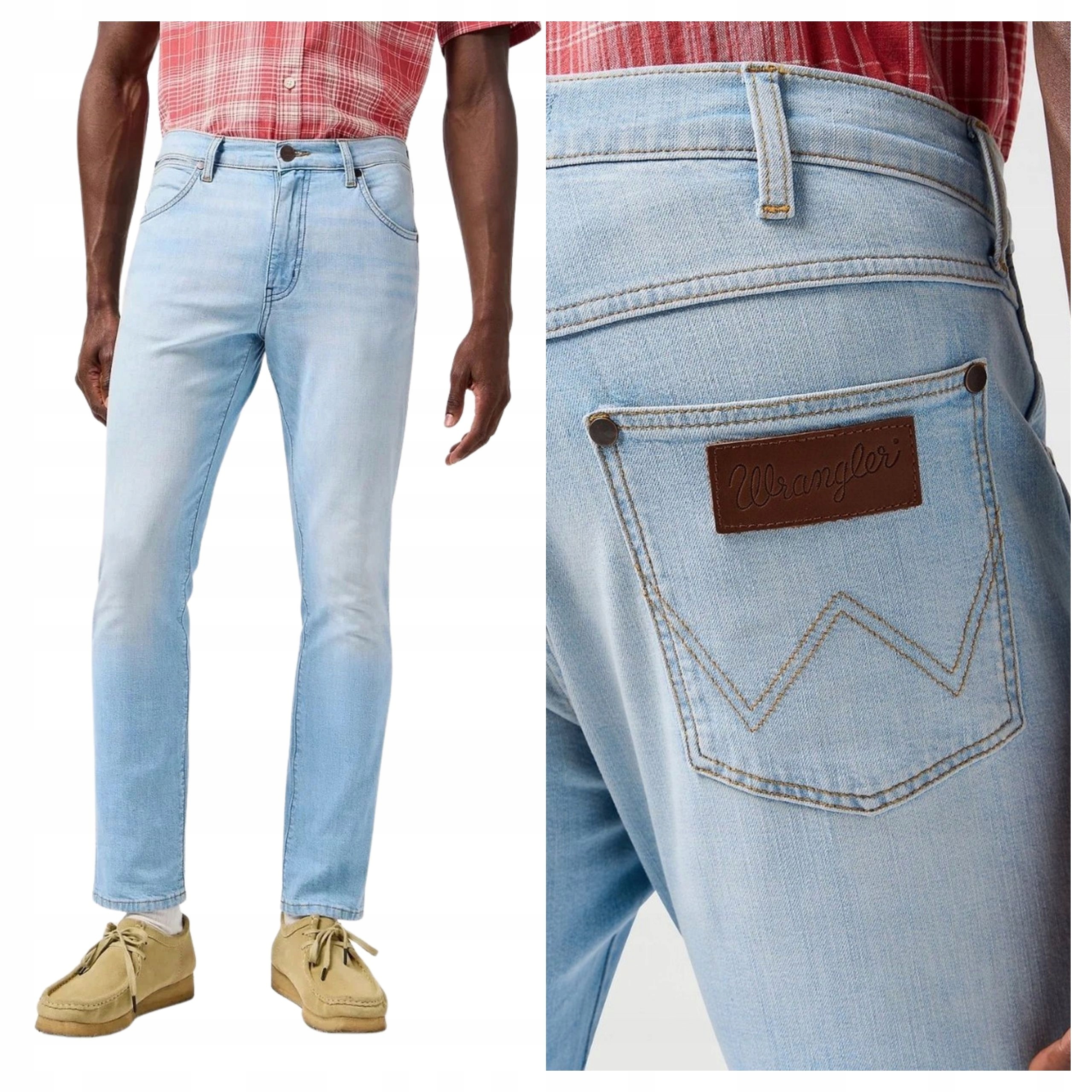 Pánské kalhoty Wrangler Larston Spur Stitched Zúžené Denim W34 L32