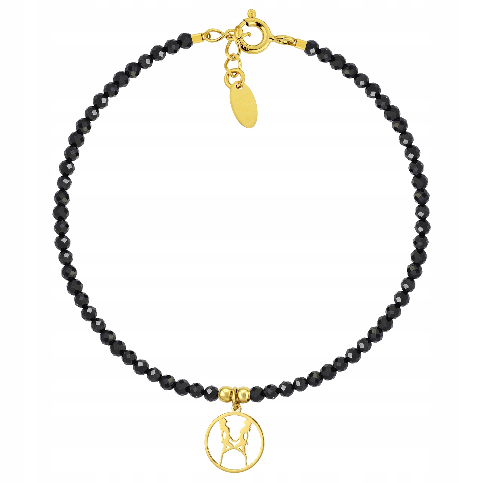 Náramek Z Přírodních Kamenů Zodiac Dvojčata Stříbro 925 Pozlacená