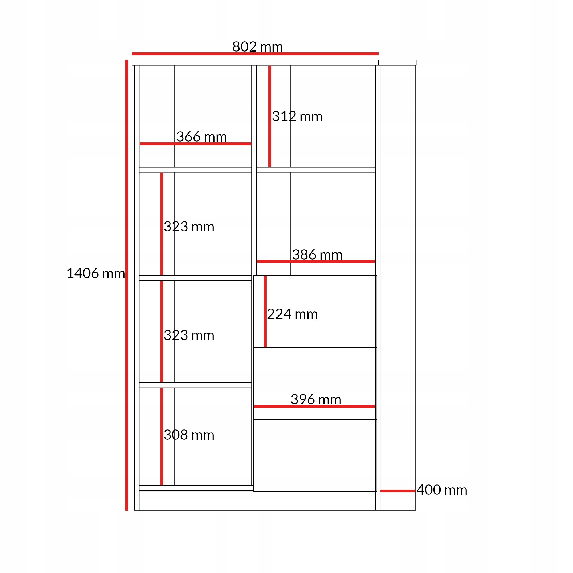 Regał młodzieżowy z szufladami Billz 1D3S 80 Kaszmir/Dąb Cremona