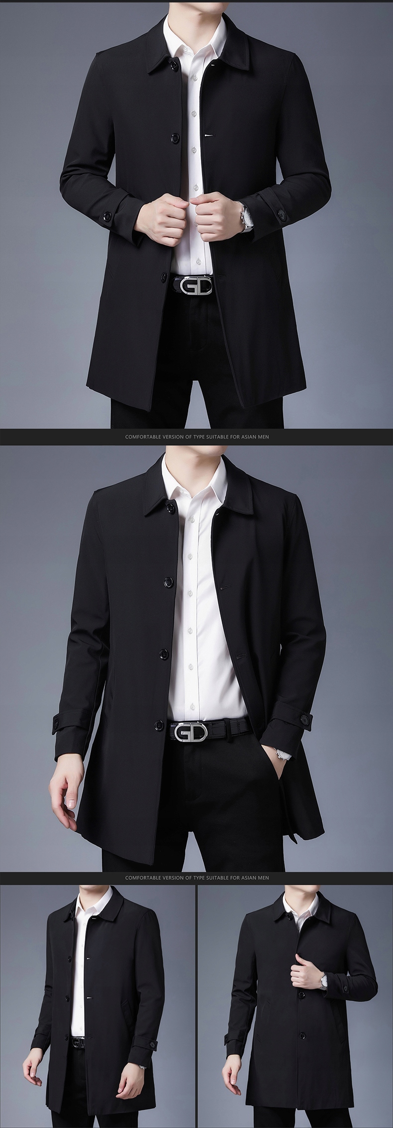 MĘSKA JESIENNA PŁASZCZ PROCHOWIEC PARKA BIZNESOWA M Model we389JHTY37812LK