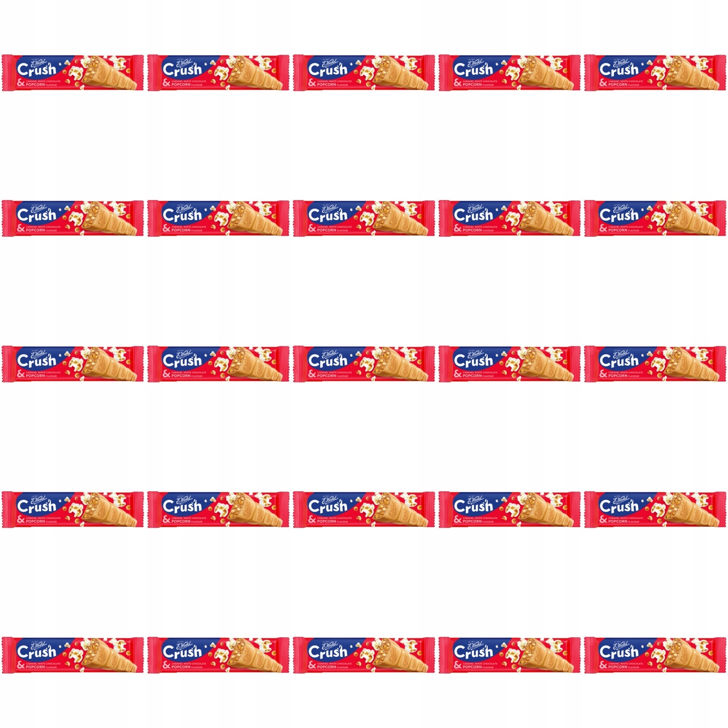 25x 25g Wedel baton crush z popcornem w czek białej karmelowej Karton