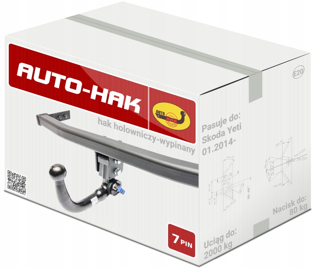 Hak holowniczy + Moduł 7-PIN do Skoda Yeti 2014-