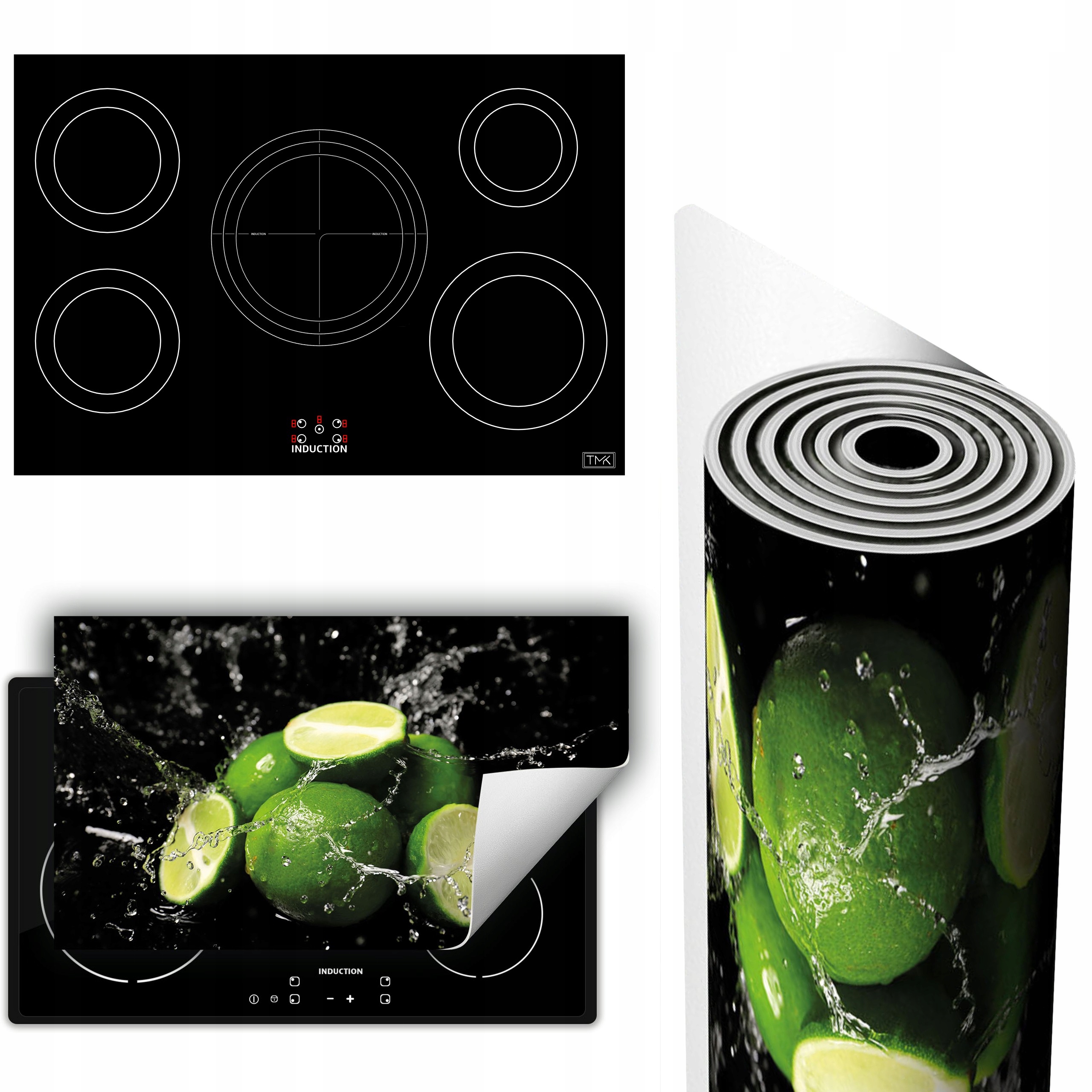 Vinylová Podložka Na Ochranu Sporáku Desky 90x52 černá ovoce