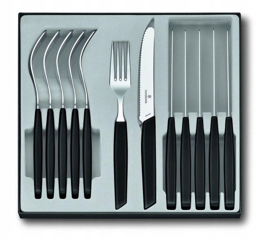 Victorinox moderní sada příborů pro 6 osob, 12dílná, černá