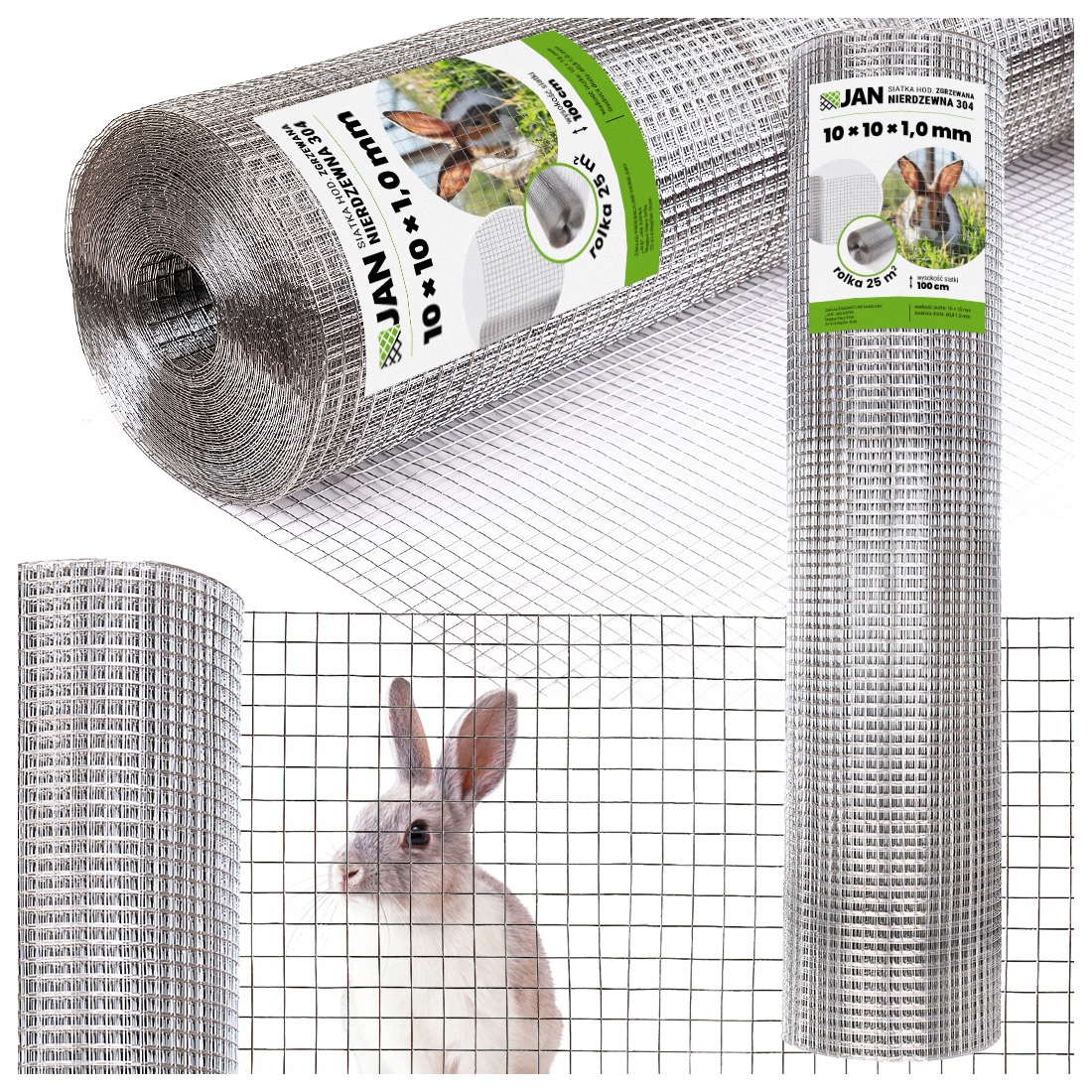 Siatka Zgrzewana Nierdzewna 304 8x8x0,8mm na Woliery Ogrodzenie 25m2 Klat