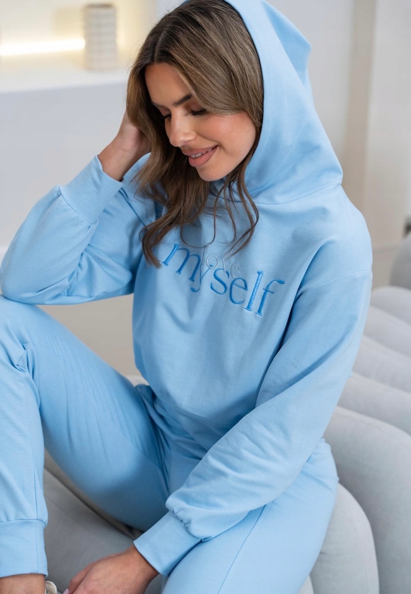 Dámské tepláky Kompletní modré Mikina kalhoty velikost L