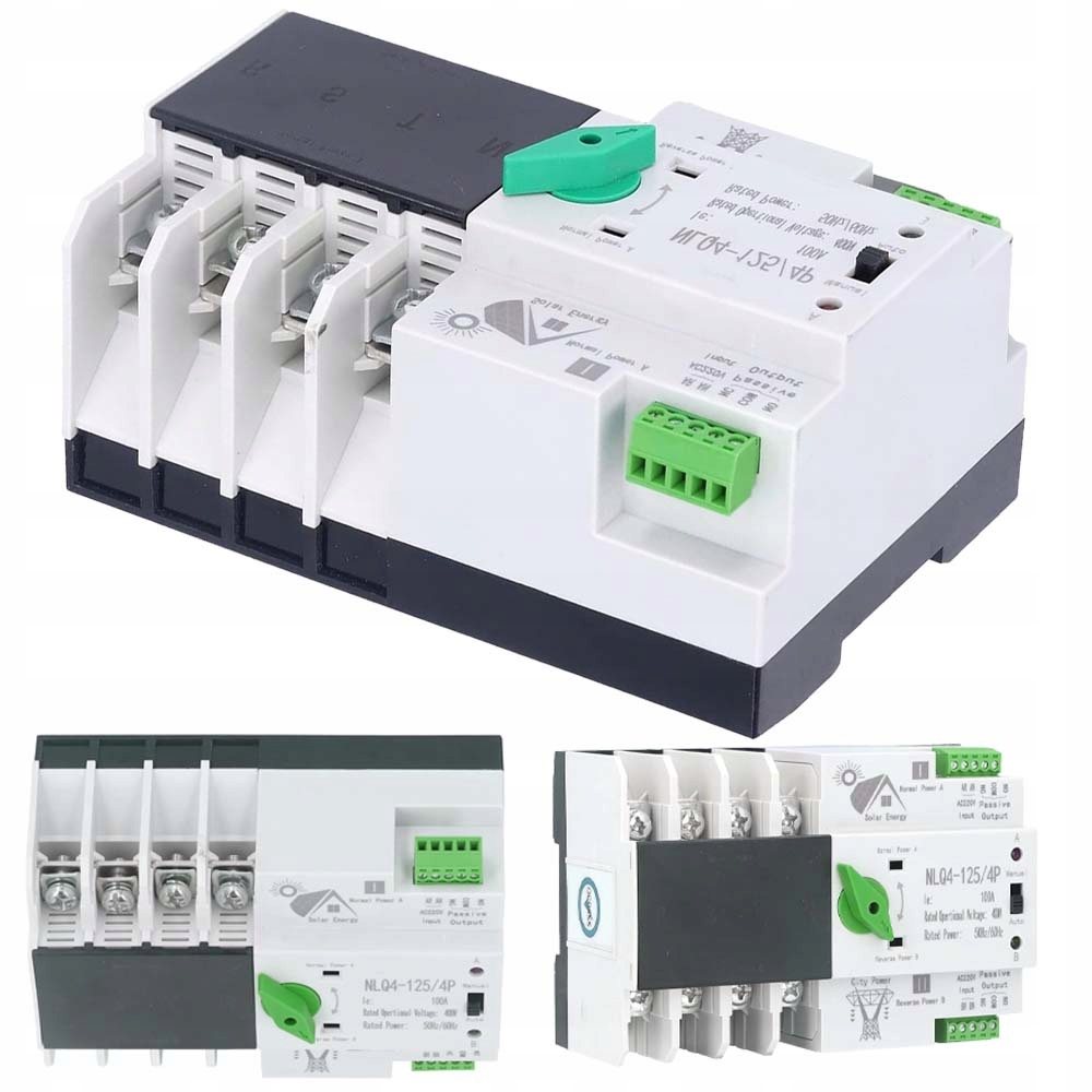 Automatický 3-FÁZOVÝ Přepínač Napájení Pro Fotovoltaiku Pv 4P 100A