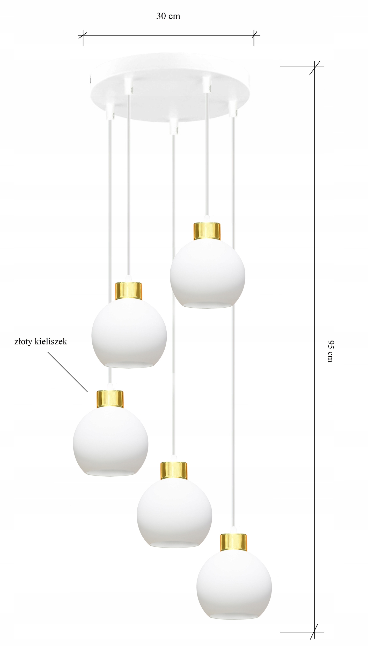LAMPA SUFITOWA DO SALONU, KRONOS ZŁOTO 5-400KL LED Zasilanie sieciowe