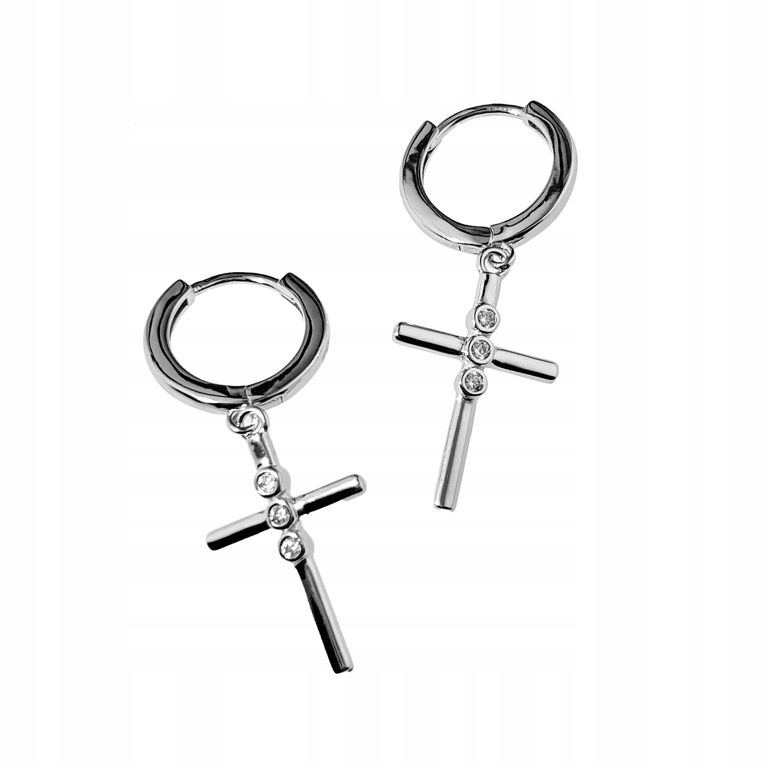 Náušnice Harf stříbro zirkon křížek