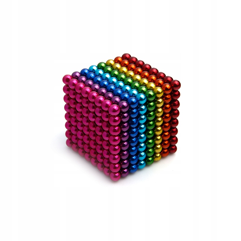 Kulki Magnetyczne 5 mm duże 512 szt Tęcza