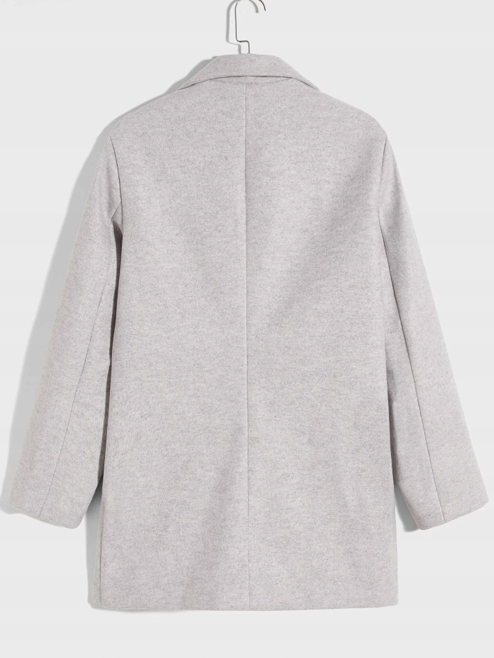 SHEIN SZARY PROSTY PŁASZCZ MĘSKI KRÓTKI L VBH Linia regular