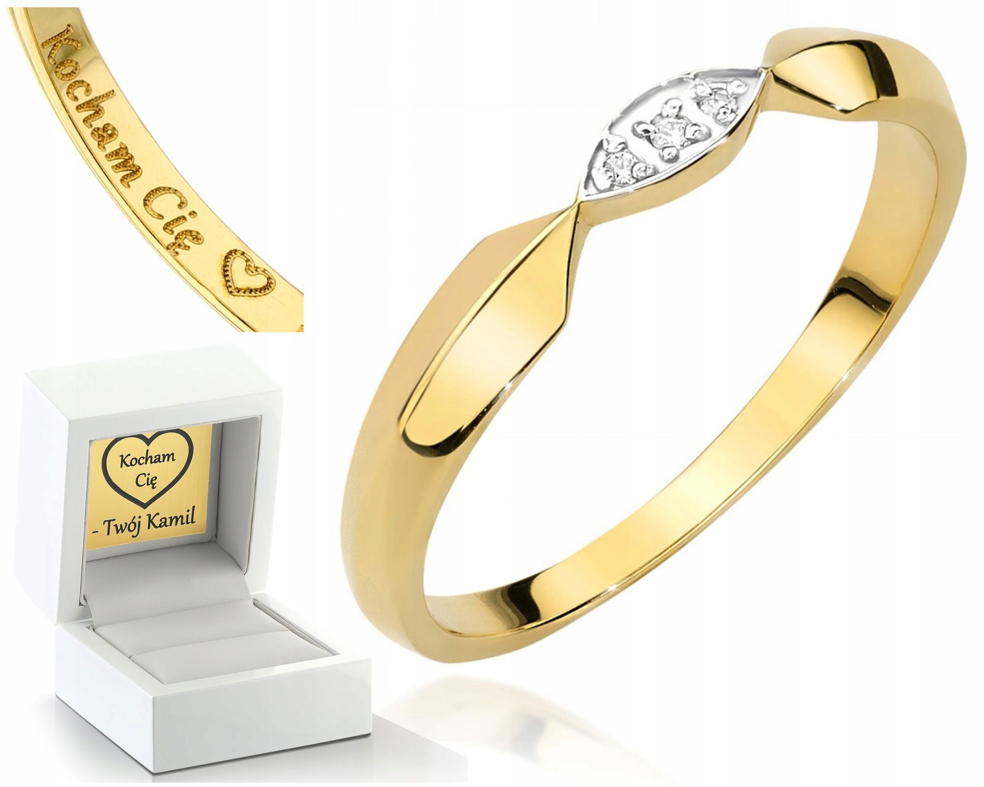 Zlatý Prstýnek S Brilianty Gravírování 585 Obchod