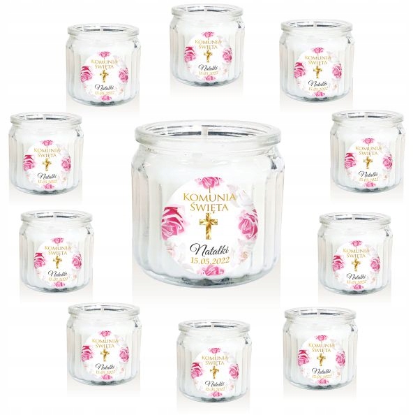 10 szt. Świeczka Podziękowanie KOMUNIA Świeca Okazje komunia