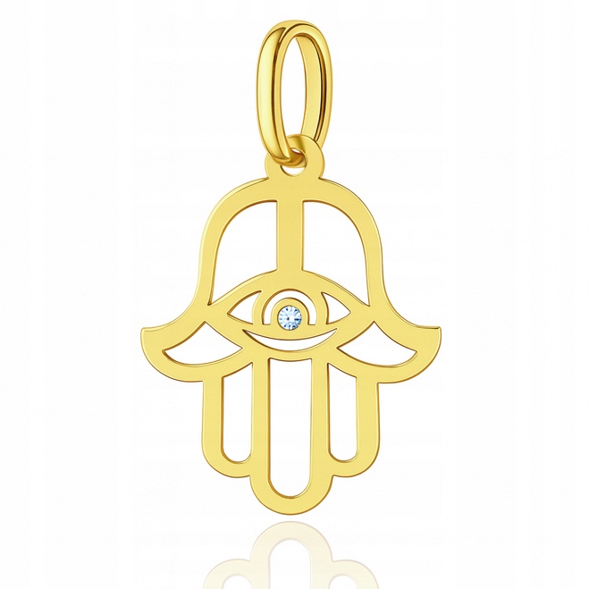 Zlatý přívěsek Ruka Fatimy Pr. 585 s briliantem