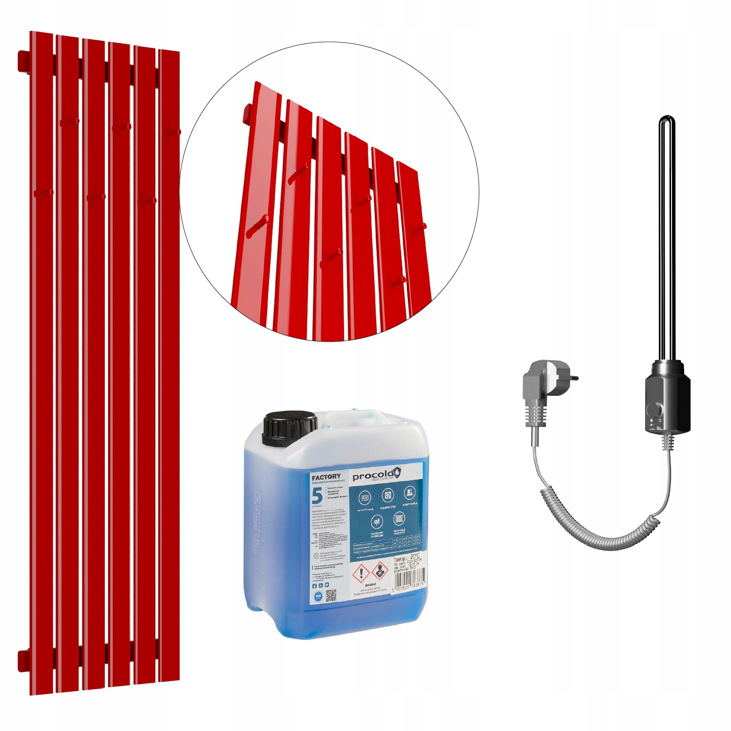 Set Elektrický ohřívač Bellohook 180x45 Červený