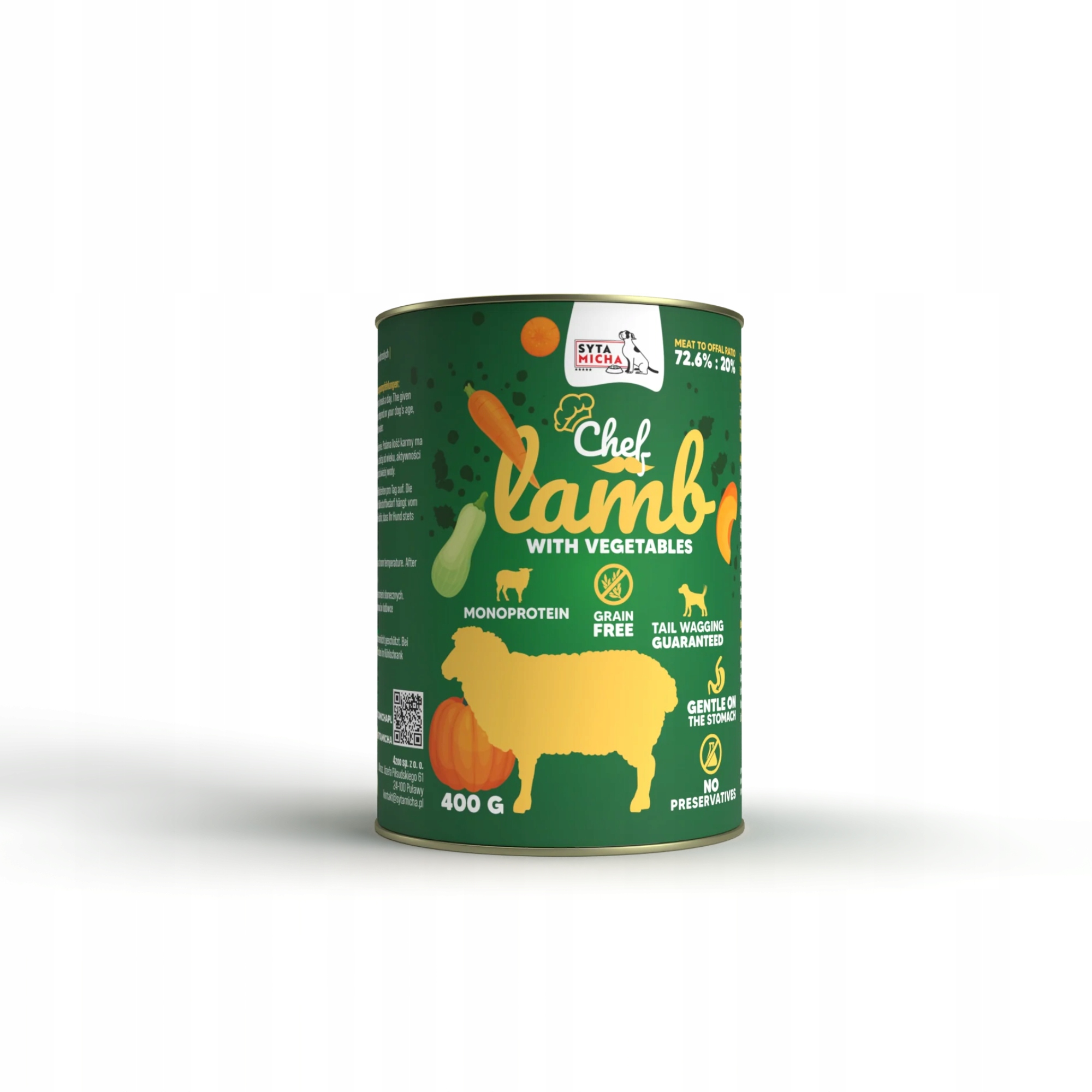 Syta Micha Karma Mokra Chef Jagnięcina z warzywami 12x400g
