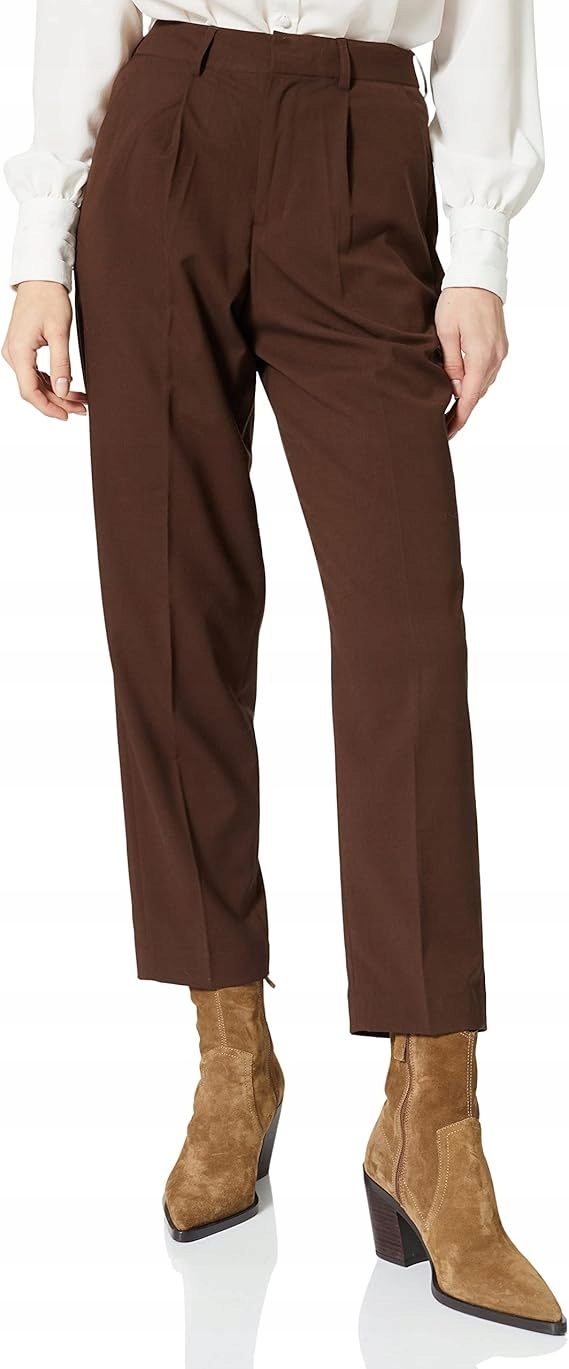 Jjxx Elegantní Doutníkové Kalhoty Hnědé, Vysoký Pas 31/34 6FA