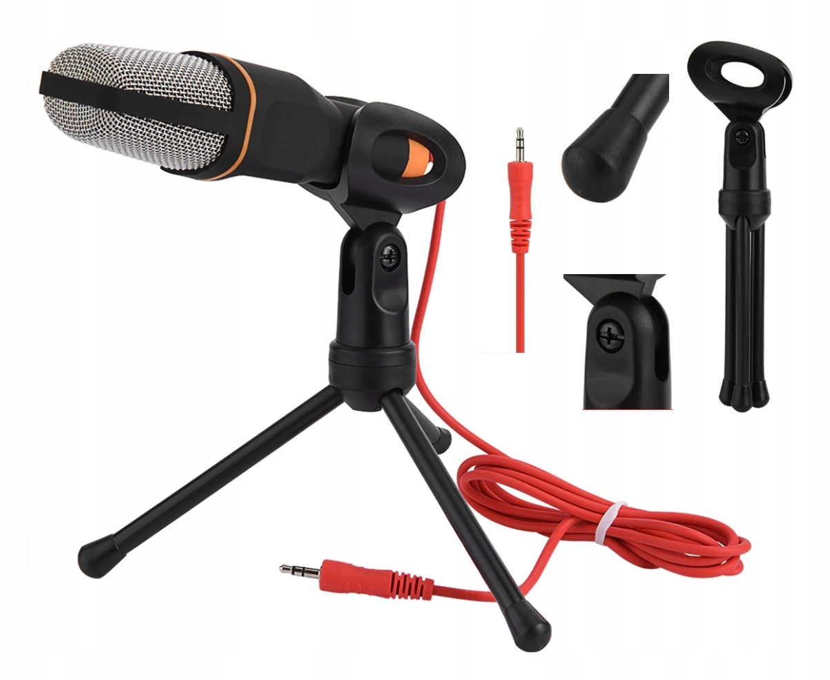 MIKROFON POJEMNOŚCIOWY STUDYJNY STATYW PODCASTU