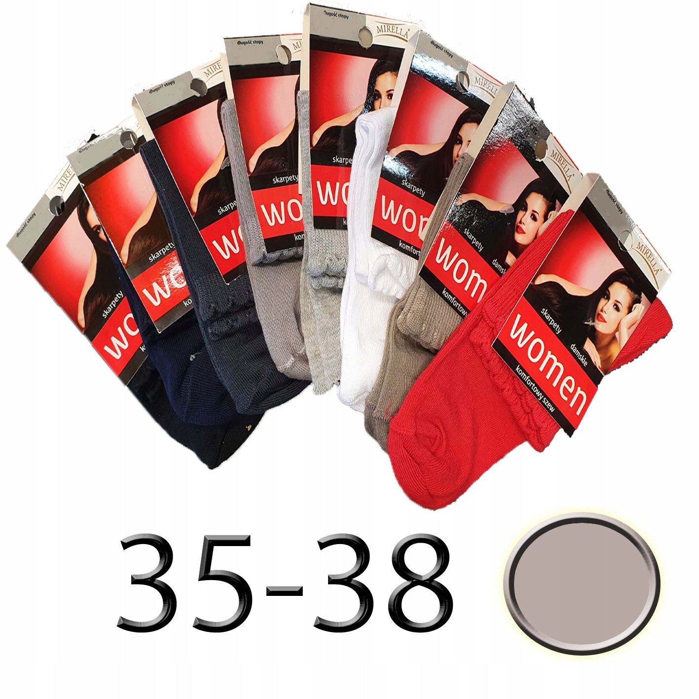 

Damskie skarpety bawełniane 35-38 Melanż