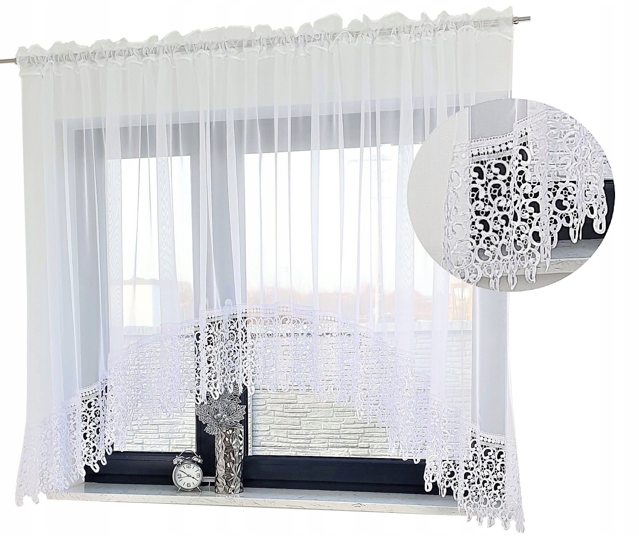 Firana Gotowa 500 x 150 CM Łuk Woal