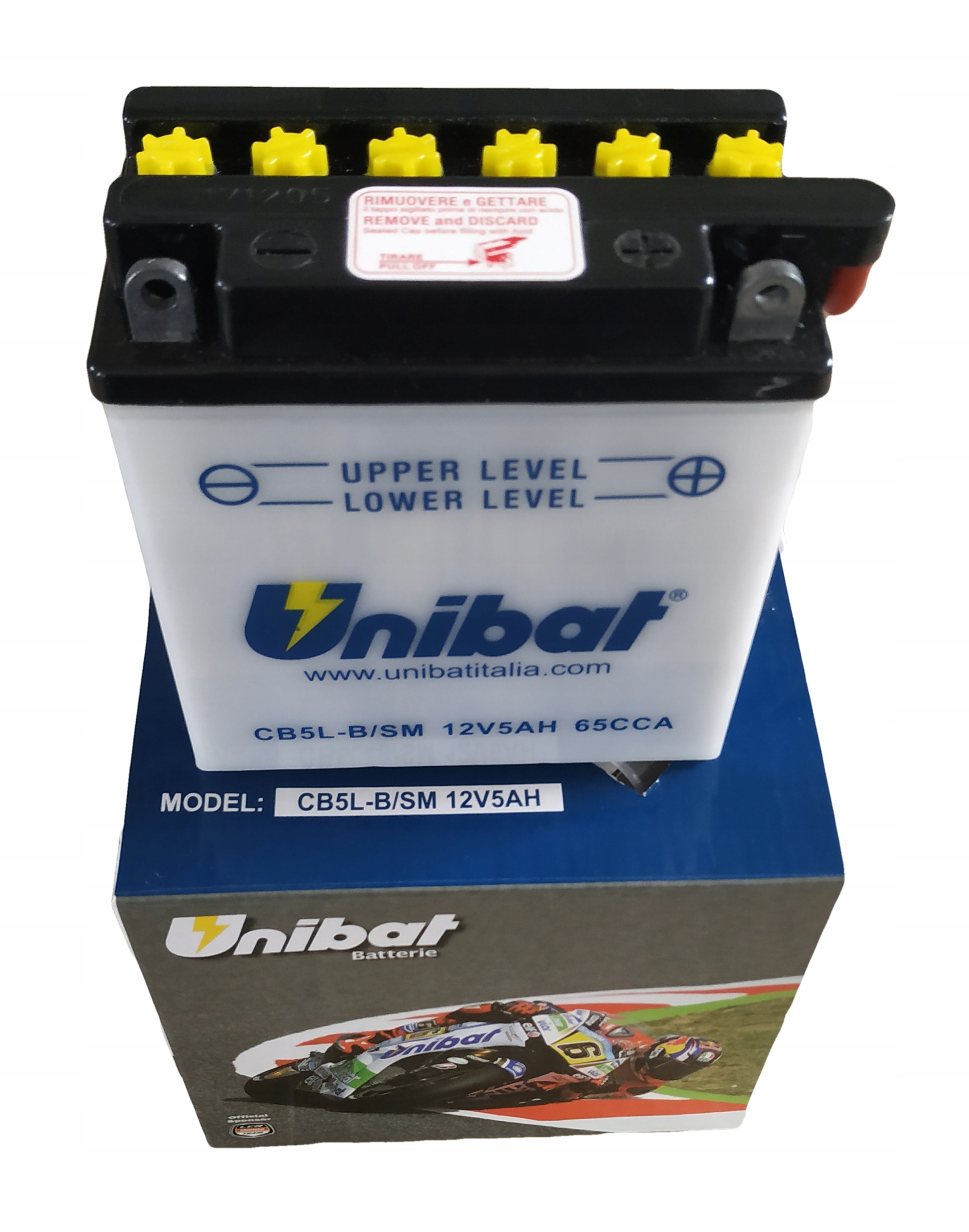 Akumulator motor UNIBAT CB5L-B YB5L-B 5Ah 65A 12V