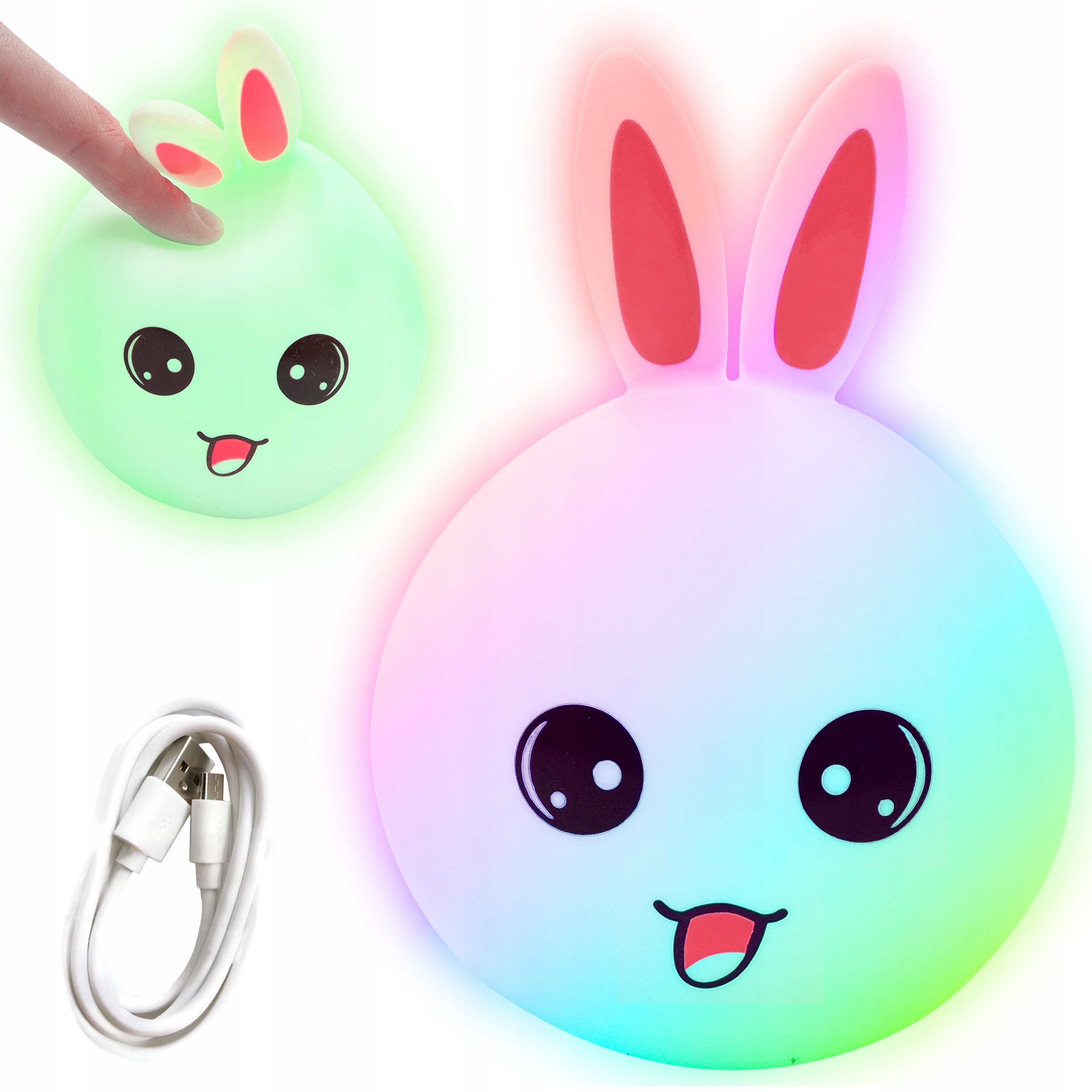Silikonowa lampka nocna LED RGB KRÓLIK