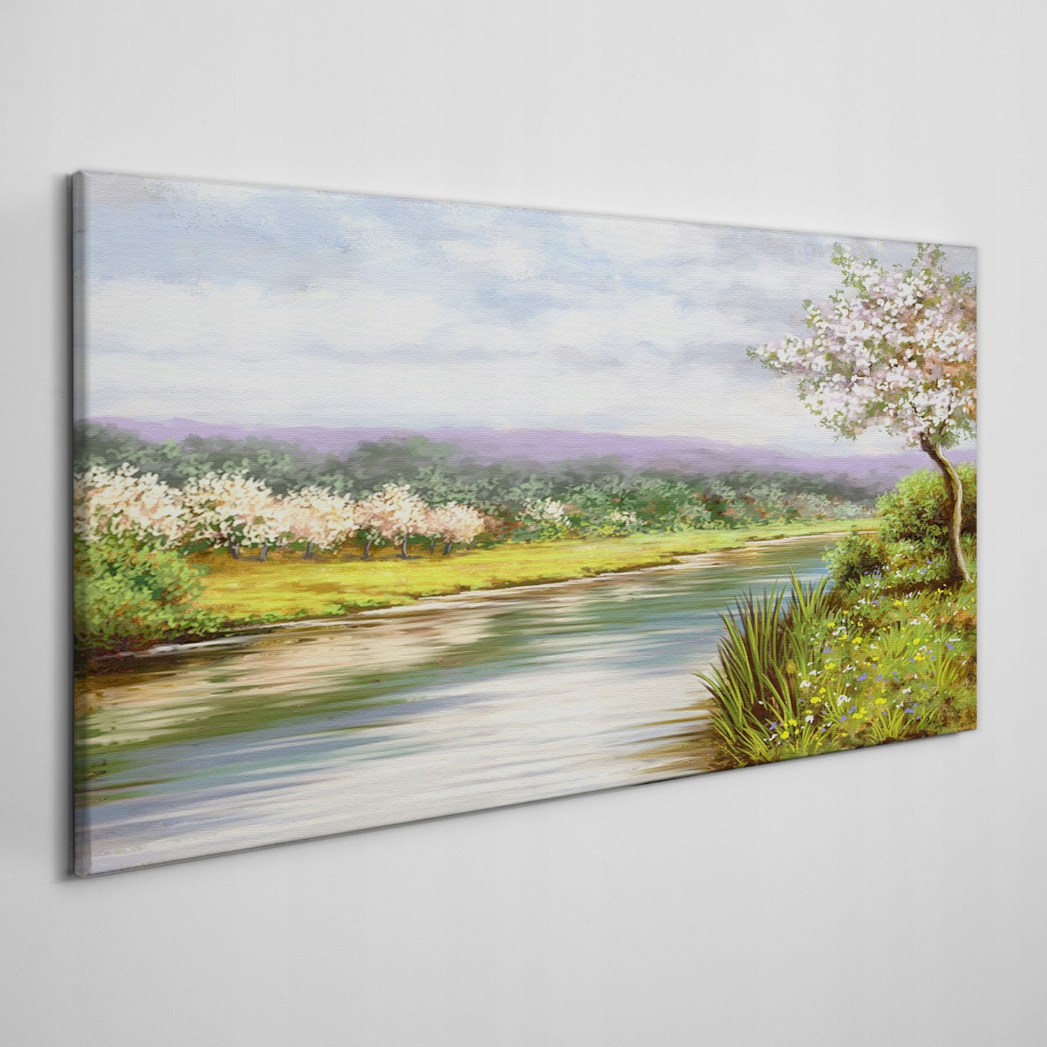 

Obraz płótno Drzewa rzeka kwiaty krajobraz 120x60