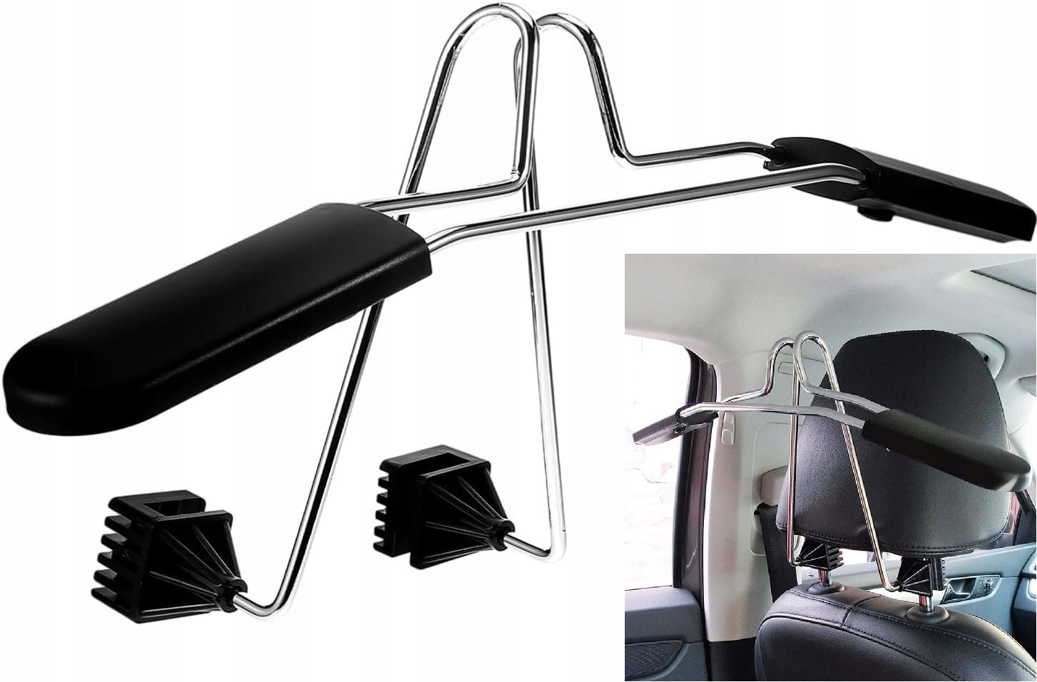 Wieszak Samochodowy na Ubrania Marynarkę Koszulę na Zagłówek do Samochodu
