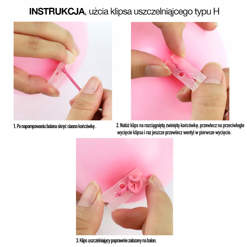 Klipsy do uszczelniania balonów typu H - 50szt. Marka inny