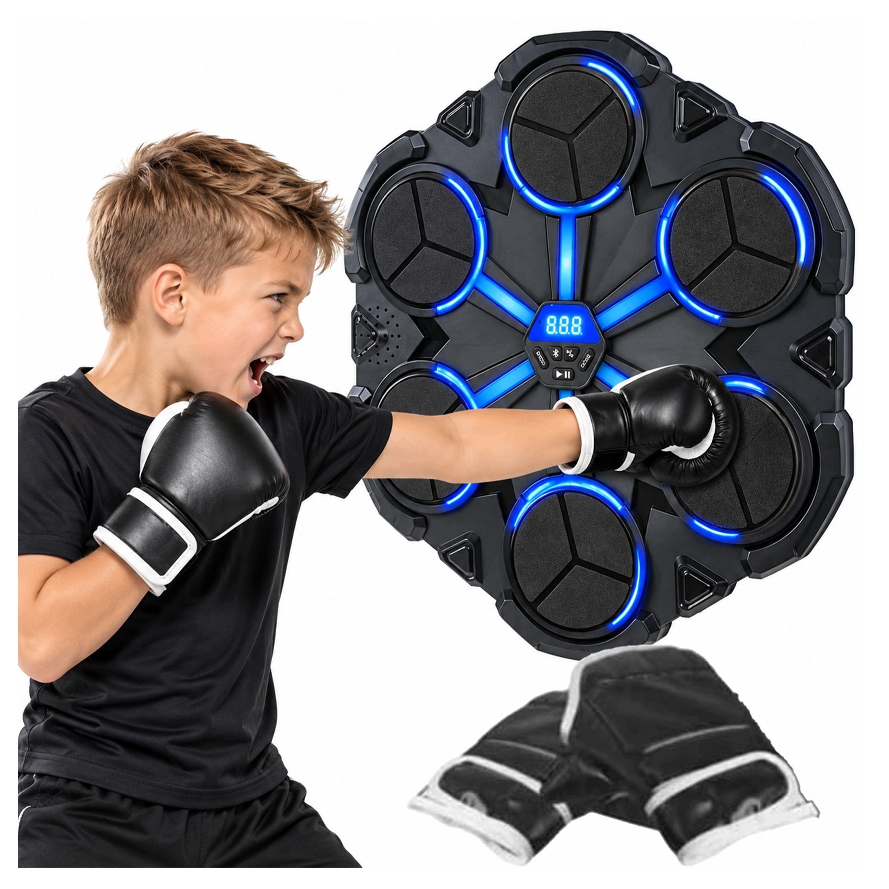 Elektronický Bluetooth Led boxerský štít s rukavicemi Boxerský stroj