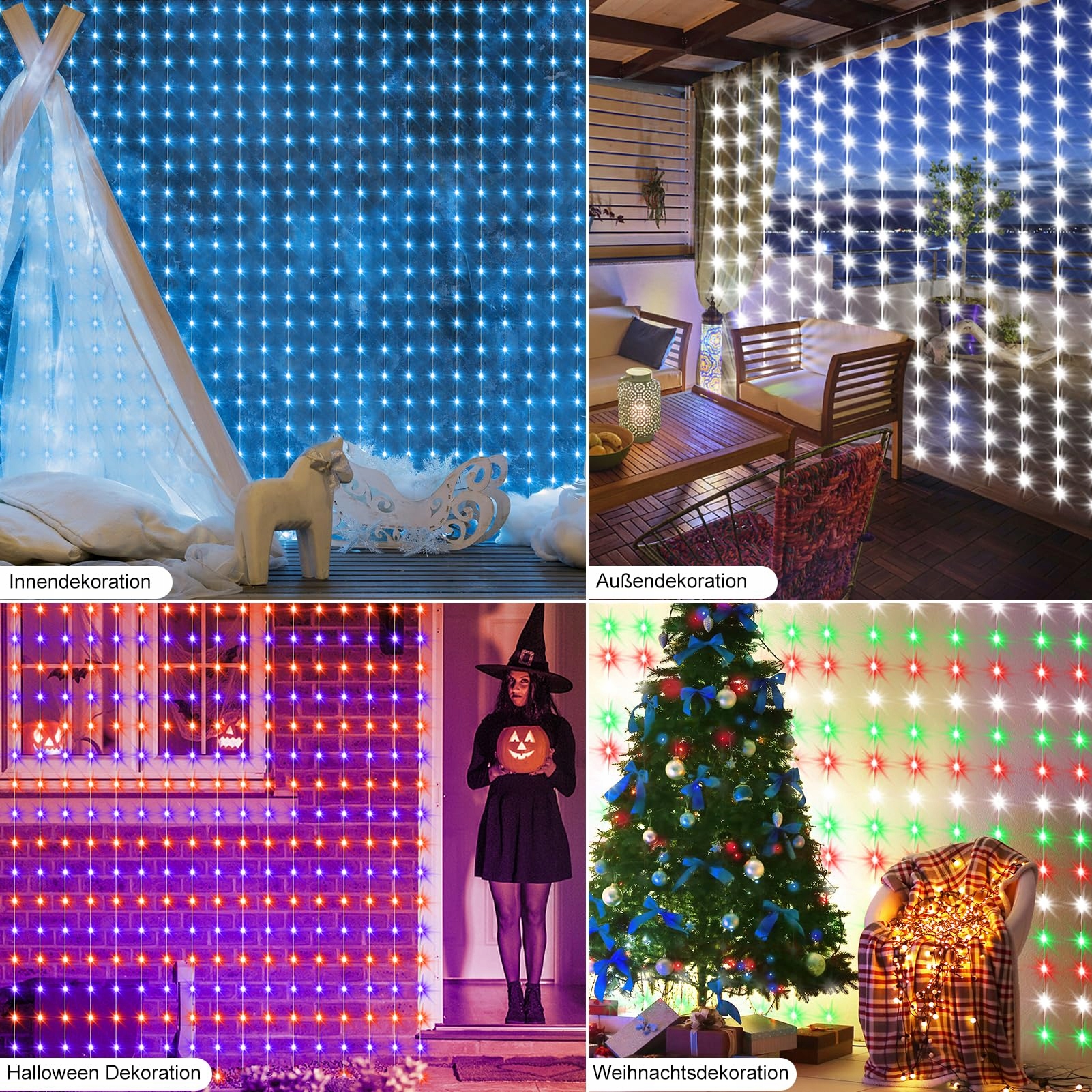 ZAIYW KURTYNA ZASŁONA GIRLANDA ŚWIELTNA DEKORACYJNA LAMPKI 144 LED 24Mx18M — miniatura 3
