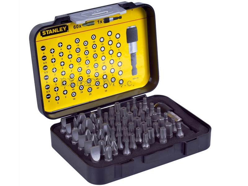 Zestaw bitów-końcówek Stanley 1/4” 61 sztuk uchwyt magnetyczny 13-902