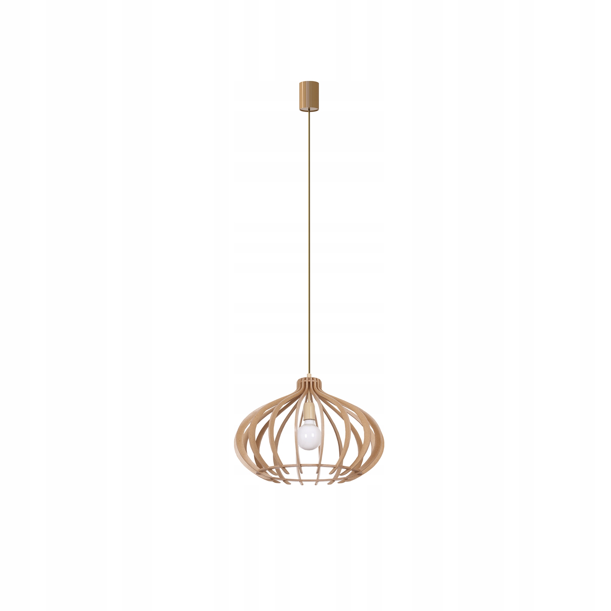 Závesná lampa Nowodvorski Ika 1xE27 prírodné drevo obývacia izba 132 cm