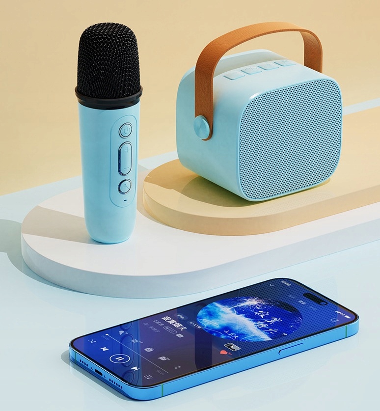 MIKROFON GŁOŚNIK BEZPRZEWODOWY ZESTAW DO KARAOKE BLUETOOTH ŚWIATŁO LED Marka inna